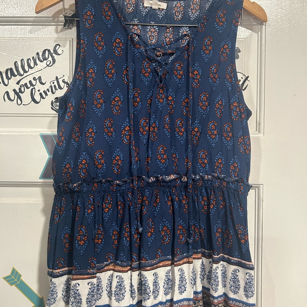Maurices Navy and White Paisley Blouse
